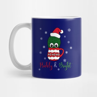 Prickly And Bright - Cactus With A Santa Hat In A Christmas Mug Mug